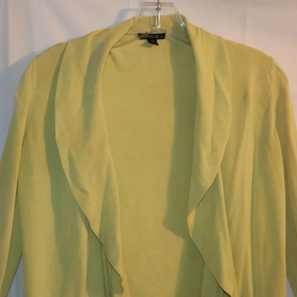Lafayette 148 New York  open cardigan sweater. Yellow‎ Cotton Size Small